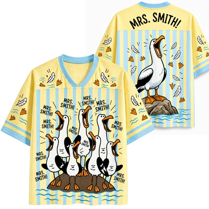 Custom Teacher Seagulls Noise Funny Mesh Jersey