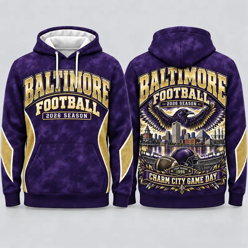 Game Day City Football Hoodie – Retro Helmet Graphic