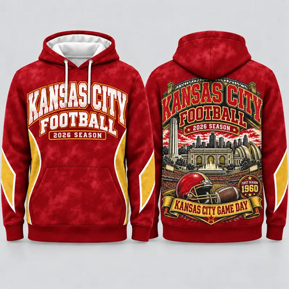 Game Day City Football Hoodie – Retro Helmet Graphic