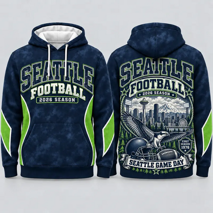 Game Day City Football Hoodie – Retro Helmet Graphic