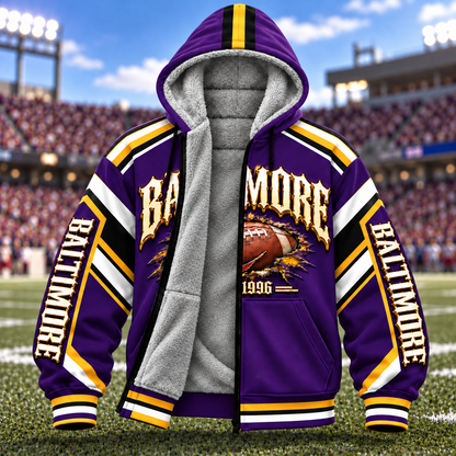 Fleece Jacket Football Cities Zip – Game Day Fan Full Zip Jacket