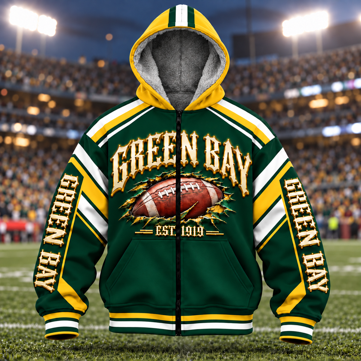 Fleece Jacket Football Cities Zip – Game Day Fan Full Zip Jacket