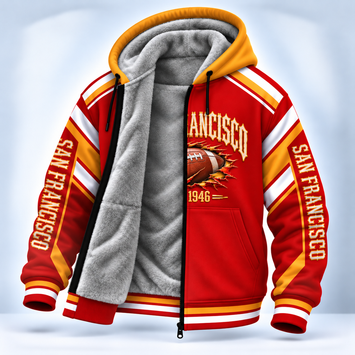 Fleece Jacket Football Cities Zip – Game Day Fan Full Zip Jacket