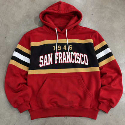 Unisex Football Retro City Letter Hoodie Sanfrancisco