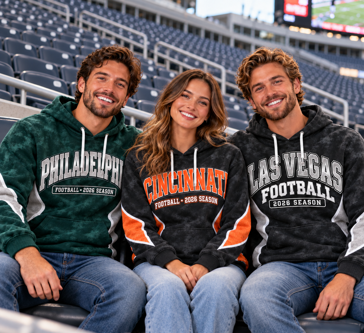 Game Day City Football Hoodie – Retro Helmet Graphic