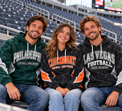 Game Day City Football Hoodie – Retro Helmet Graphic
