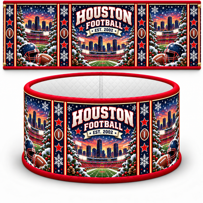 Football Christmas Tree Collar – Festive Holiday Tree Base Cover