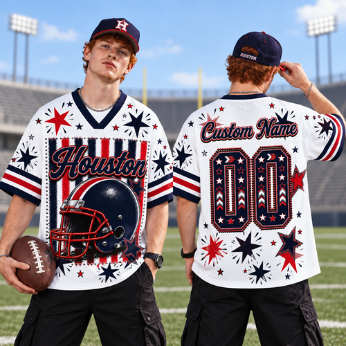 Houston American Football Mesh Jersey Team Spirit - Game Day Sport Jersey