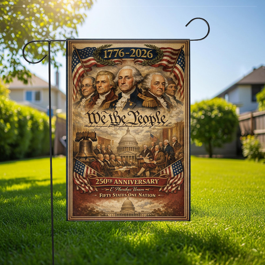 Personalized Patriotic Garden Flag: 250th Anniversary of America, We the People