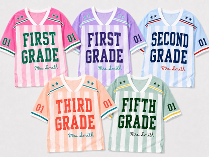 Custom Teacher Mesh Football Jersey, Personalized Name & Number Shirt