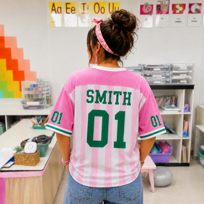 Custom Teacher Mesh Football Jersey, Personalized Name & Number Shirt