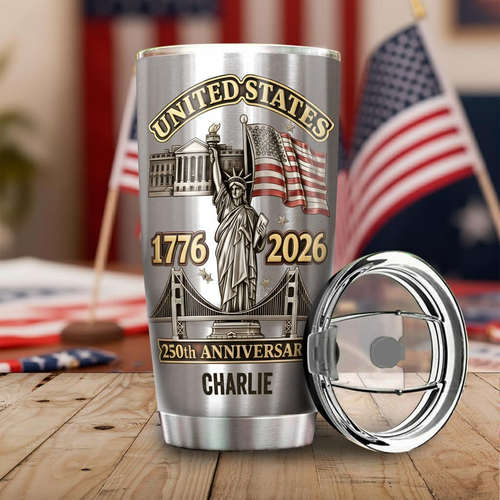 250 Years USA 20oz Stainless Tumbler for Proud Americans We The People Flag Design 1776 2026