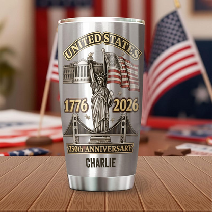250 Years USA 20oz Stainless Tumbler for Proud Americans We The People Flag Design 1776 2026