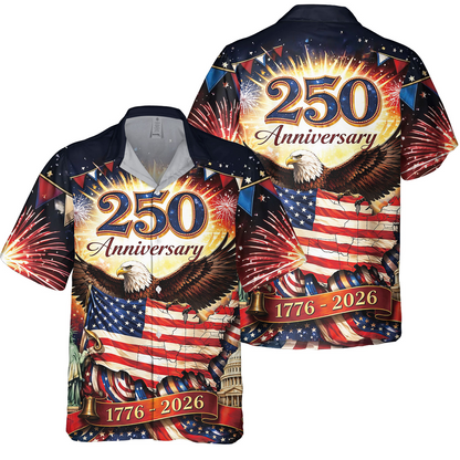 250th Anniversary Of USA Independence Day Holiday Hawaiian Shirt