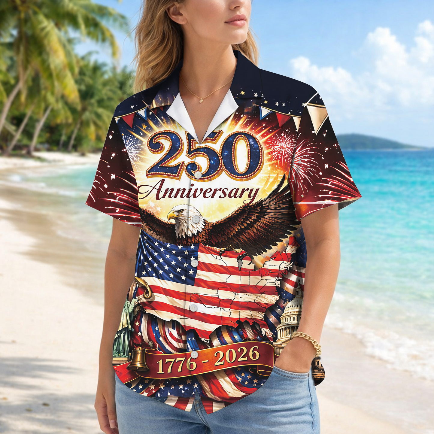250th Anniversary Of USA Independence Day Holiday Hawaiian Shirt