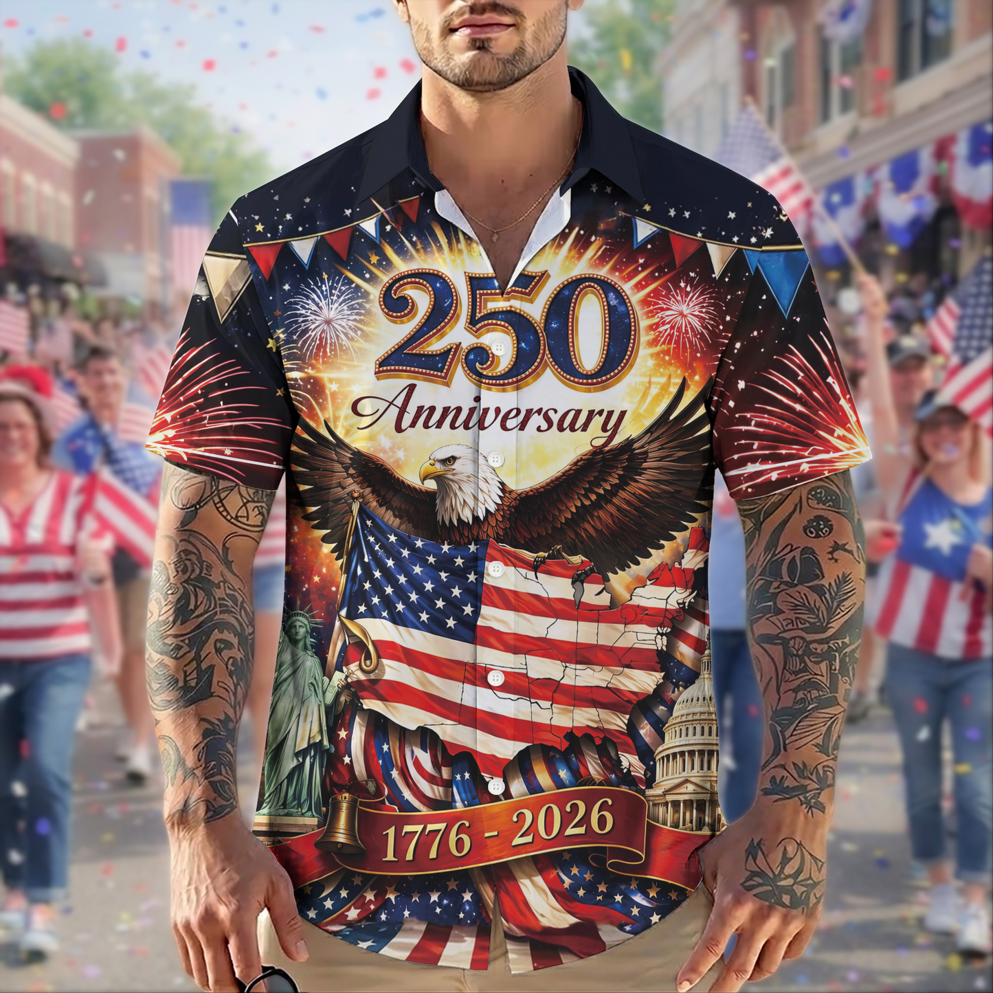 250th Anniversary Of USA Independence Day Holiday Hawaiian Shirt