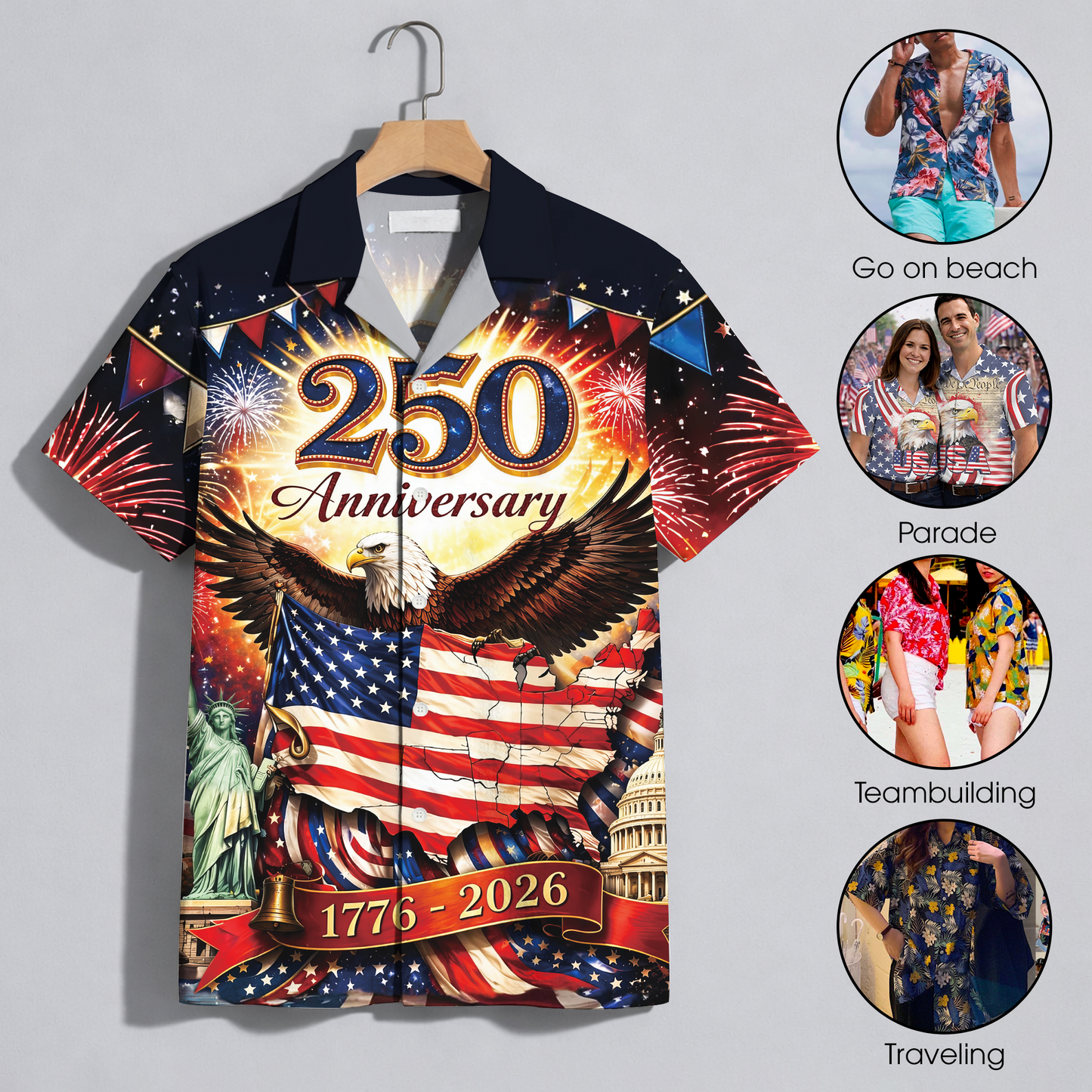 250th Anniversary Of USA Independence Day Holiday Hawaiian Shirt