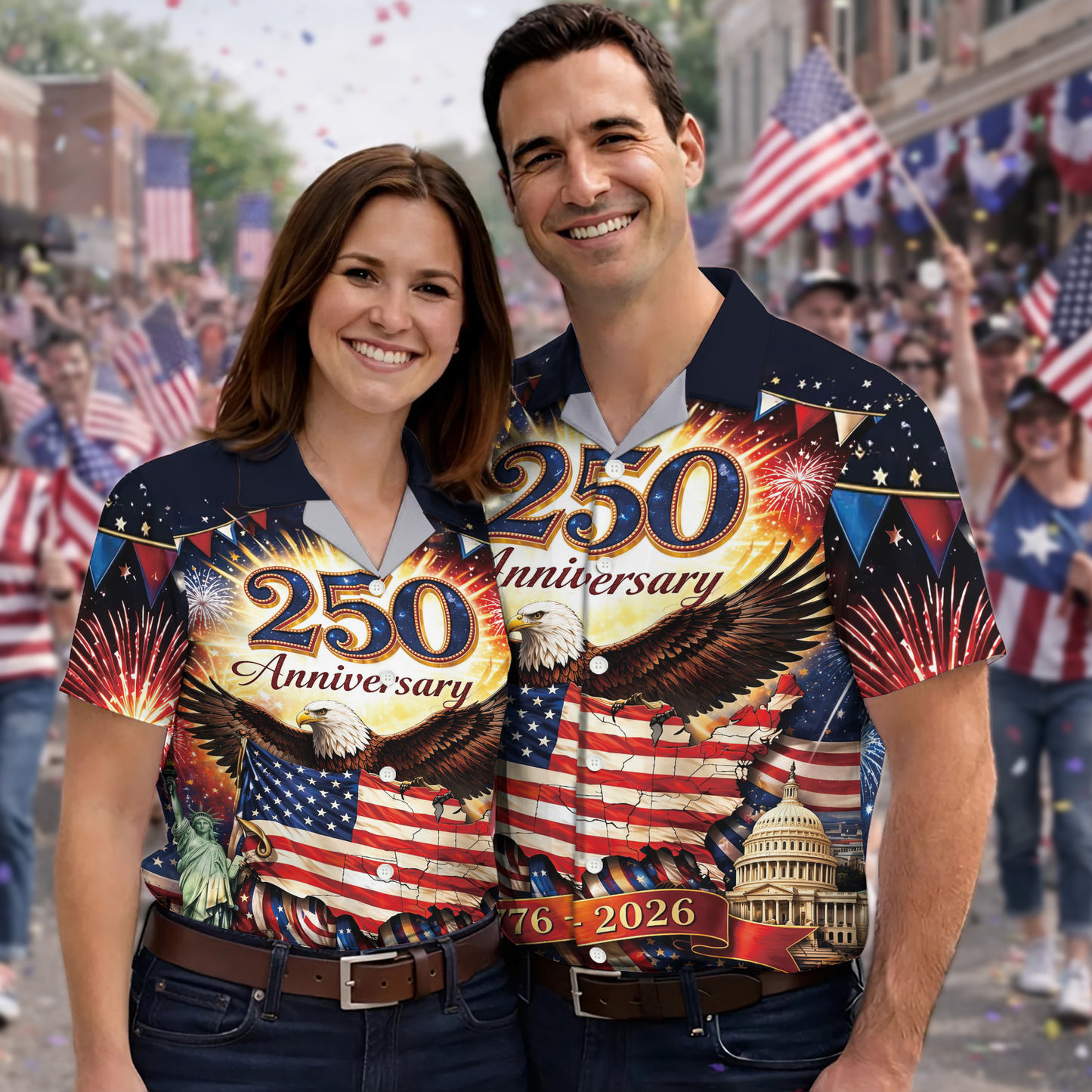 250th Anniversary Of USA Independence Day Holiday Hawaiian Shirt