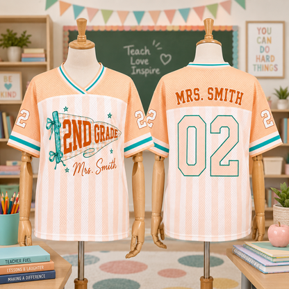 Custom Teacher Mesh Jersey, Personalized Grade Jersey