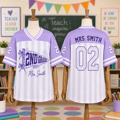 Custom Teacher Mesh Jersey, Personalized Grade Jersey
