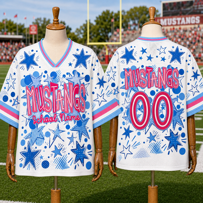 Custom Mascot Stars School Name Game Day Spirit Friday Mesh Jersey