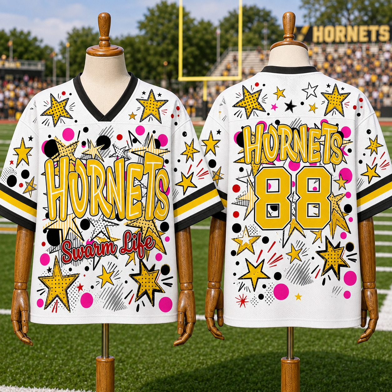 Custom Mascot Stars School Name Game Day Spirit Friday Mesh Jersey
