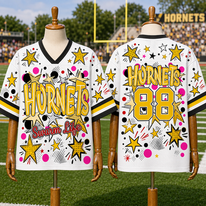 Custom Mascot Stars School Name Game Day Spirit Friday Mesh Jersey
