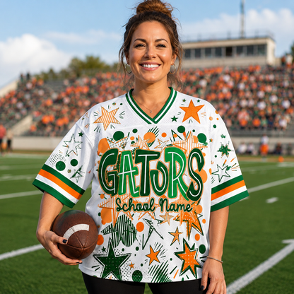 Custom Mascot Stars School Name Game Day Spirit Friday Mesh Jersey