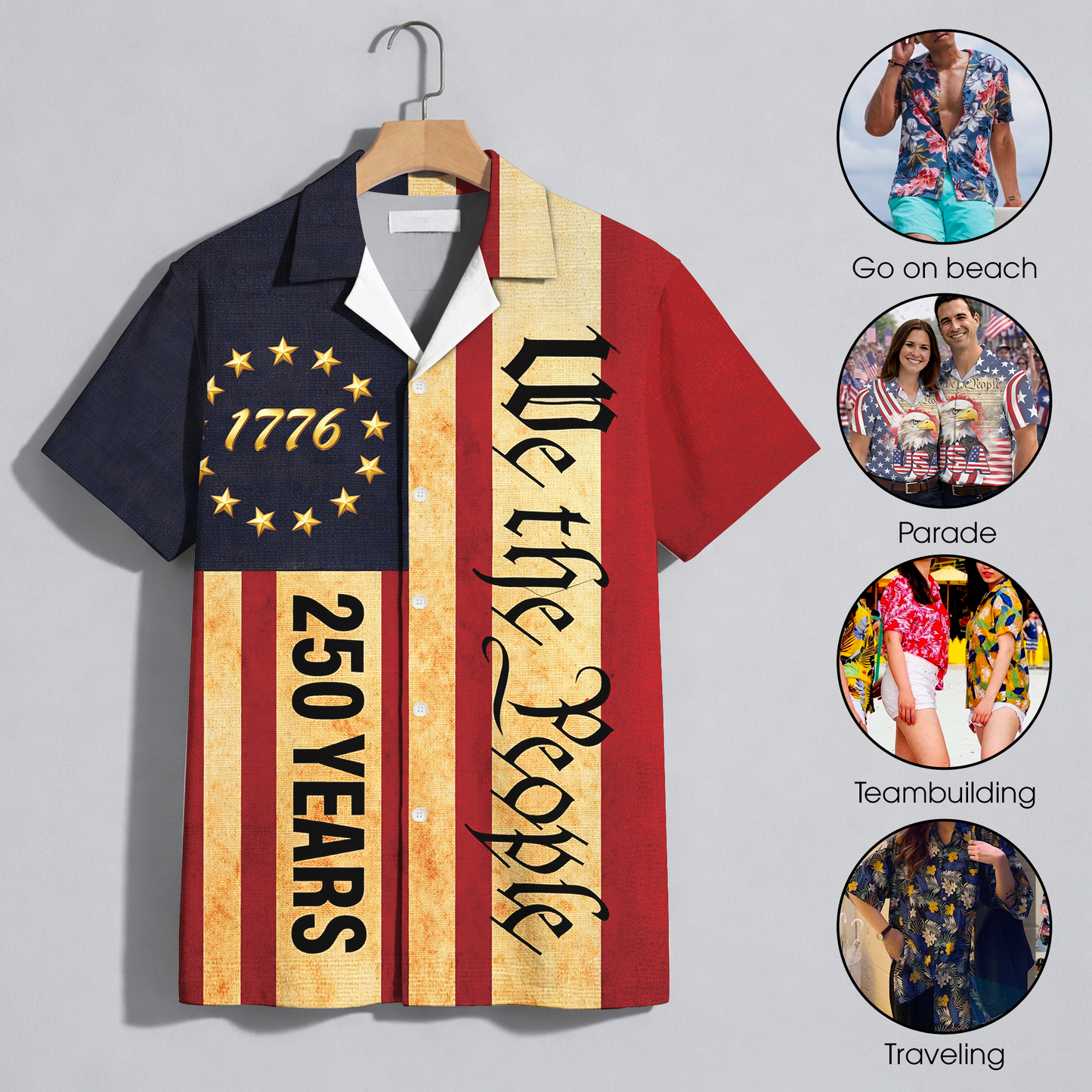 250th Anniversary Of USA Independence Day Holiday Hawaiian Shirt