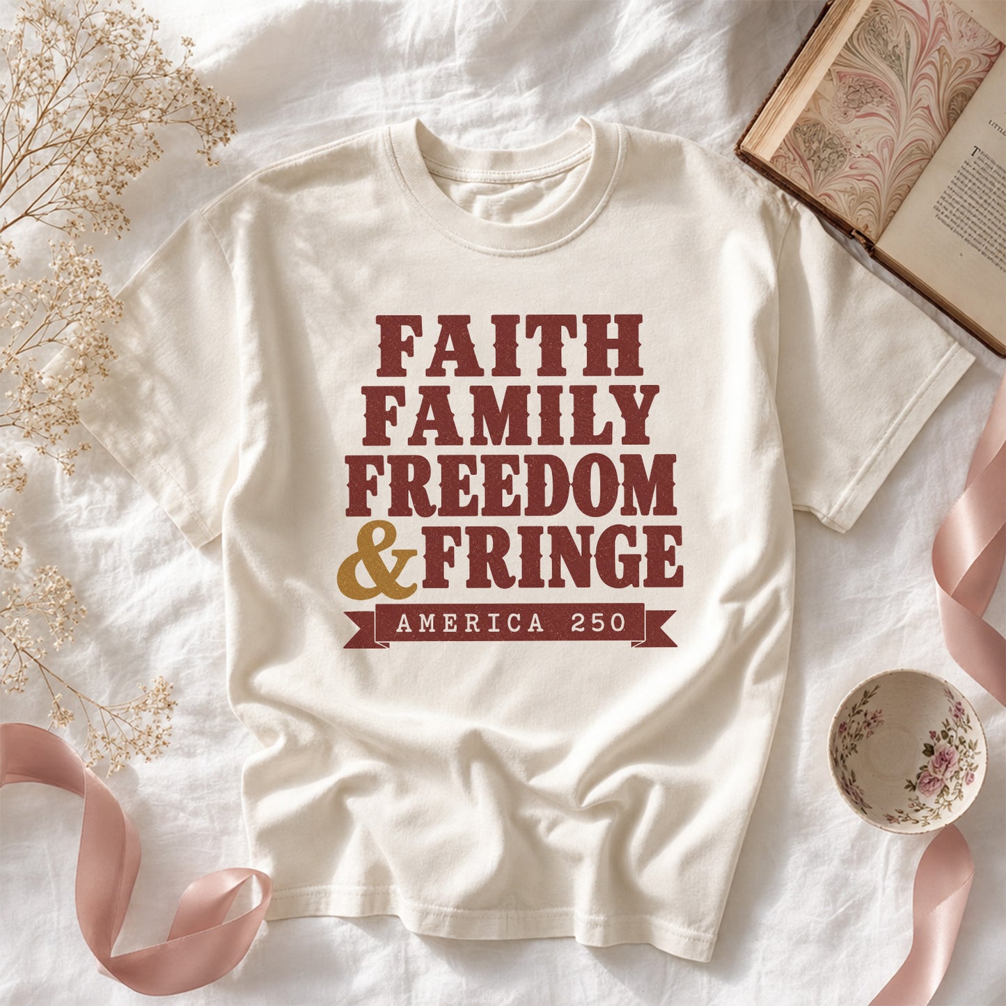 Family Faith Freedom & Fringe, America Semiquincentennial Comfort Colors Shirt