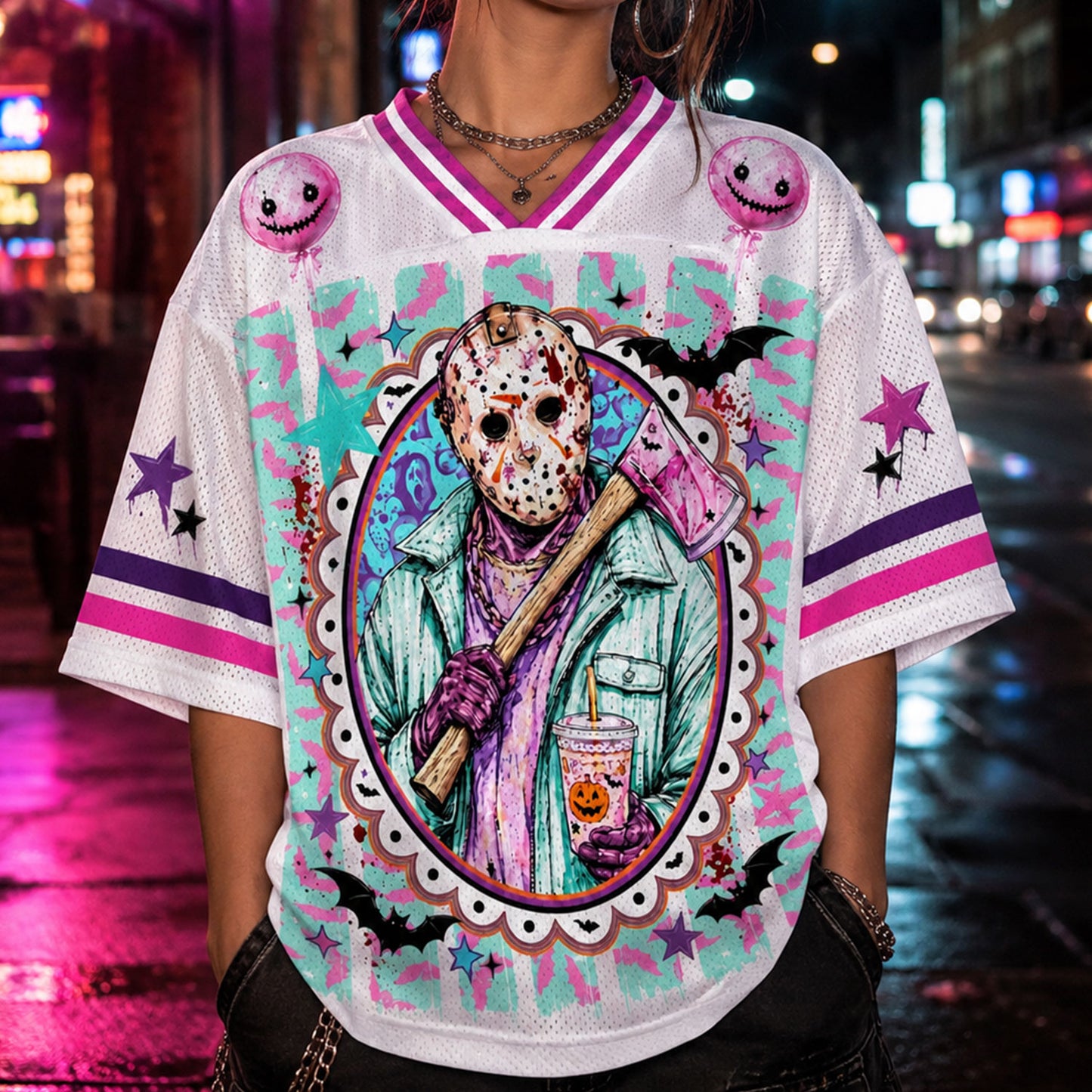 Custom Halloween Mesh Jersey, Preppy Horror Retro