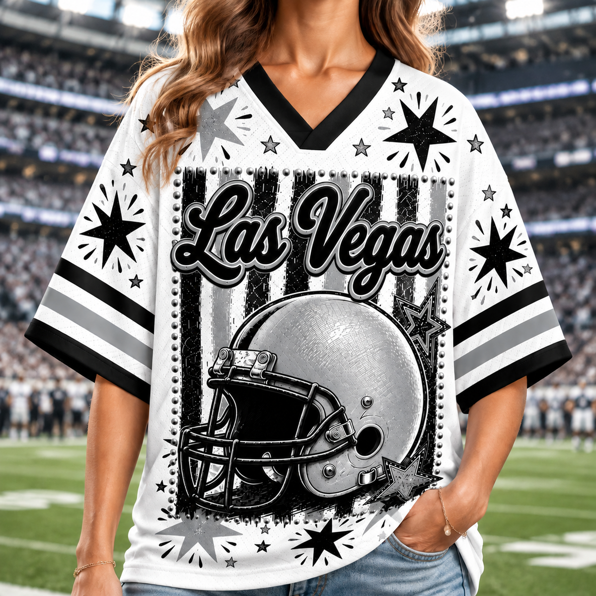 Las Vegas Football Mesh Jersey Team Spirit - Game Day Sport Jersey