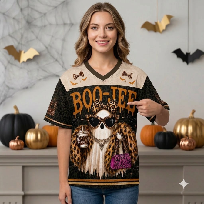 Custom Halloween  Boo Jee  Mesh Jersey