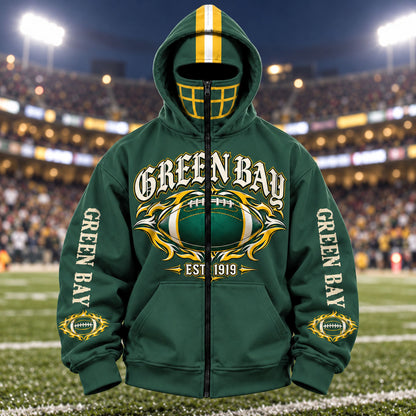 Mask Hoodie Football Fan - City Team Zip Hoodie