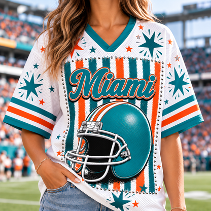 Miami Football Mesh Jersey Team Spirit - Game Day Sport Jersey