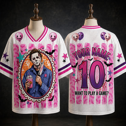 Custom Halloween Mesh Jersey, Preppy Horror Retro