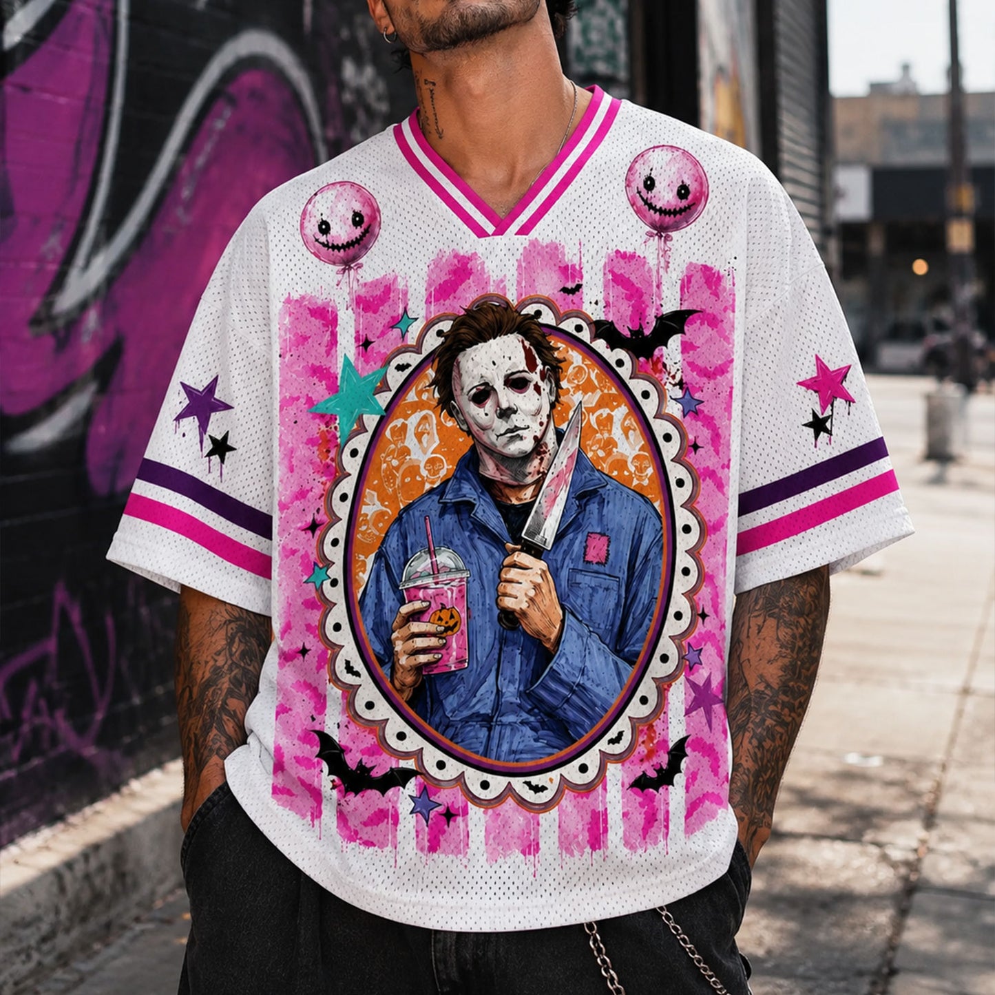 Custom Halloween Mesh Jersey, Preppy Horror Retro