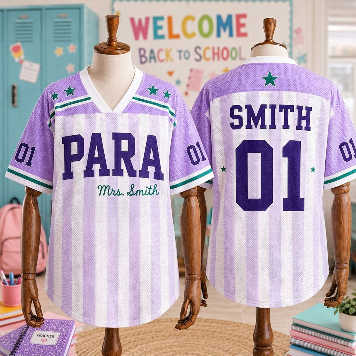 Custom Teacher Mesh Jersey, Personalized Title, Name & Number Shirt