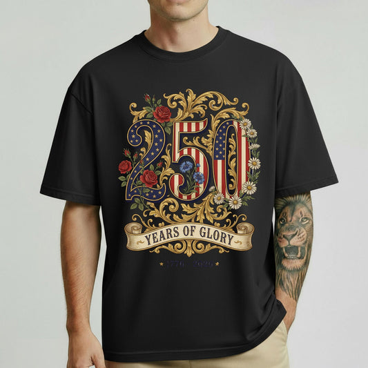 USA 250th Anniversary American Independence Day Pride Floral Patriotic