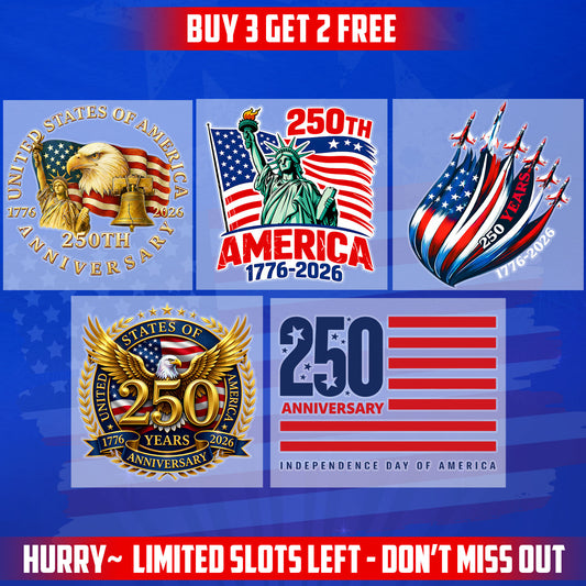 250th Anniversary Decal USA Semiquincentennial Patriotic Car Decal - Buy More Save More