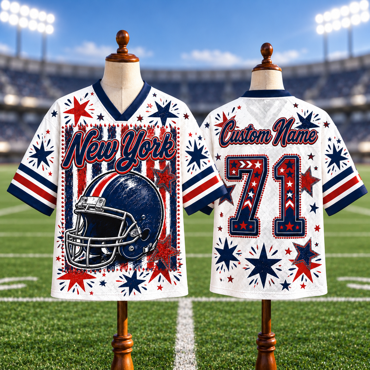 New York  American Football Mesh Jersey Team Spirit - Game Day Sport Jersey