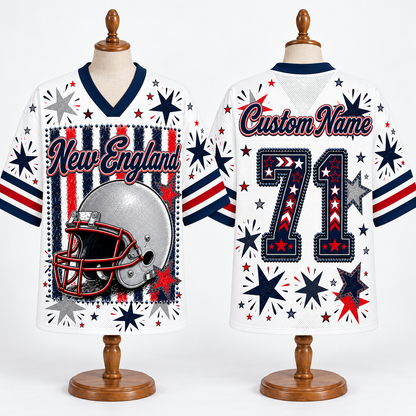 New England  Football Mesh Jersey Team Spirit - Game Day Sport Jersey