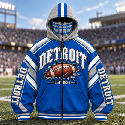 Mask Hoodie Football Fan - City Team Zip Hoodie