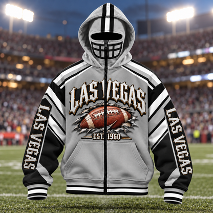 Mask Hoodie Football Fan - City Team Zip Hoodie