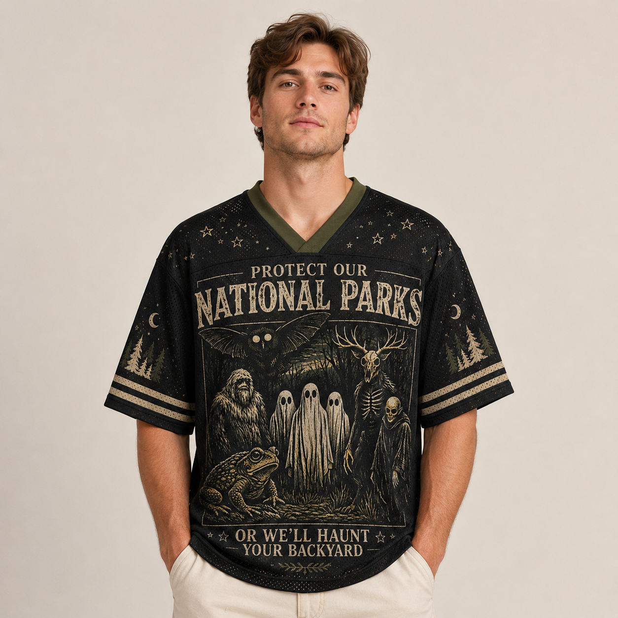 Custom Halloween Nation Park Mesh Jersey