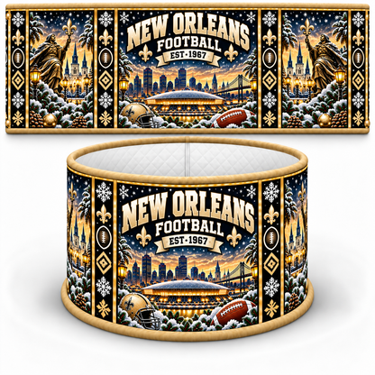 Football Christmas Tree Collar – Festive Holiday Tree Base Cover