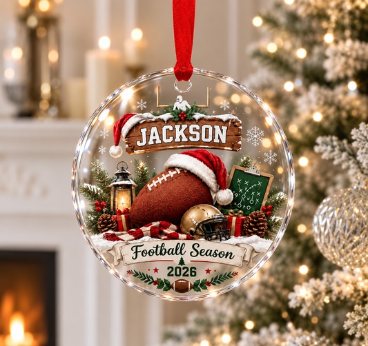 Custom Football Season Ornament - Sports Family Christmas Keepsake