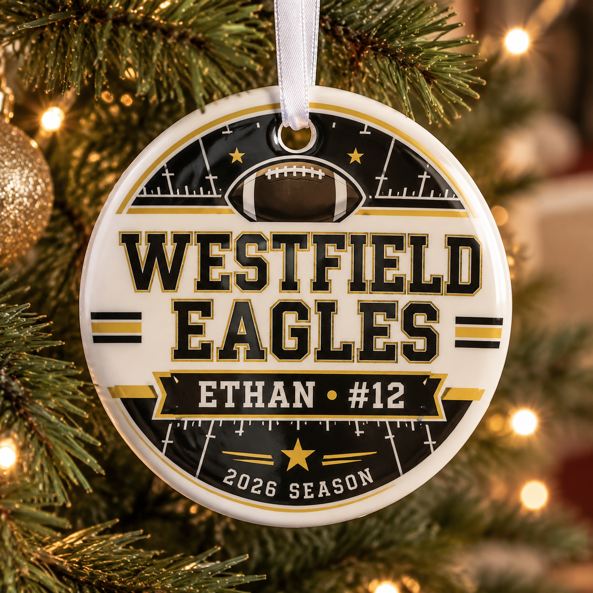Custom Football Player Ornament With Name Number Christmas Keepsake