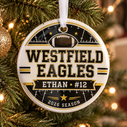 Custom Football Player Ornament With Name Number Christmas Keepsake