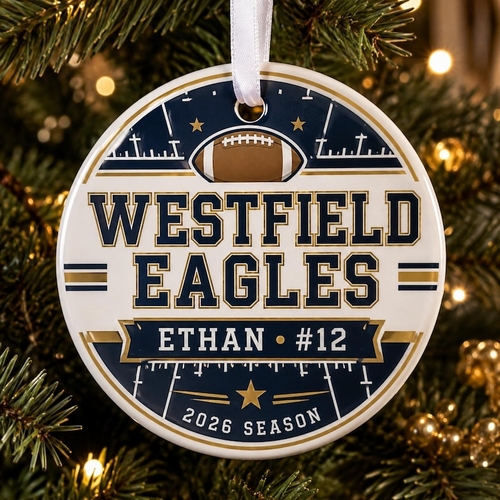 Custom Football Player Ornament With Name Number Christmas Keepsake
